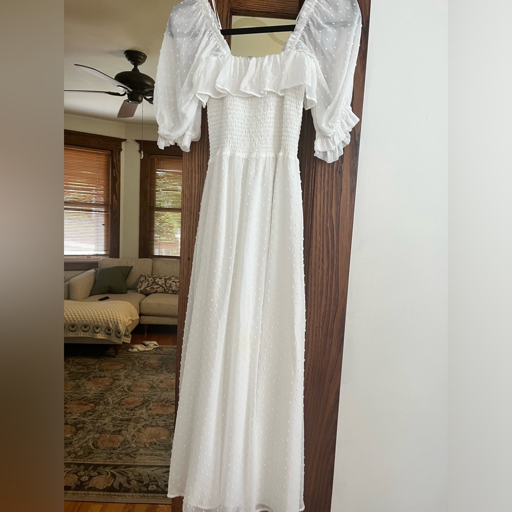 Wayf- White Baby Doll Dress- Size Small